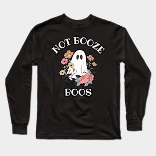 Vintage Not Booze Boos, Funny Halloween Cute Retro Long Sleeve T-Shirt